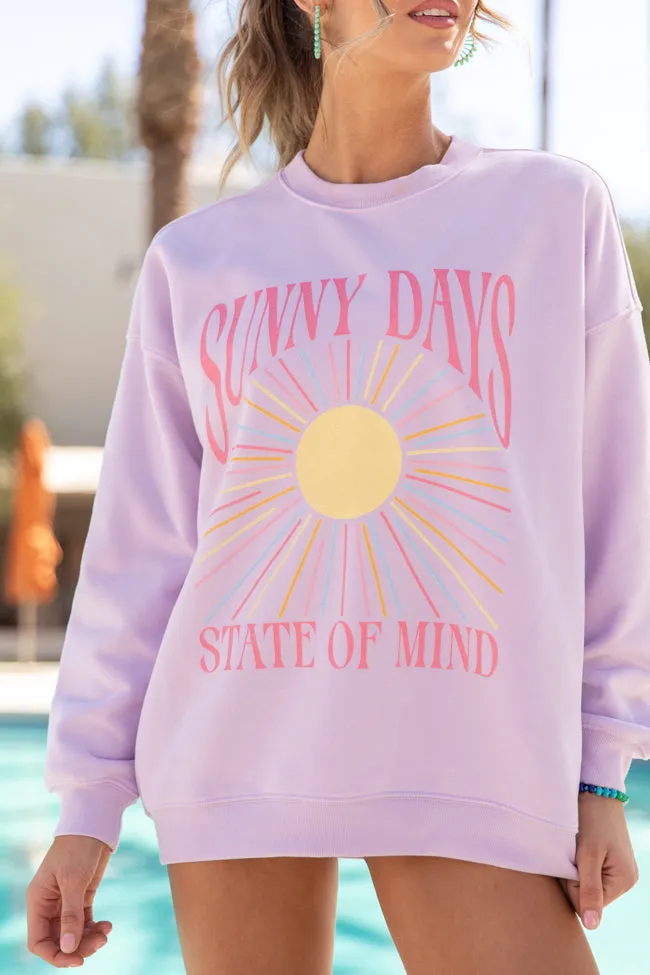 Sunny Days State Of Mind Light Lilac Graphic Sweatshirt sold by Pink Lily product image thumbnail 2