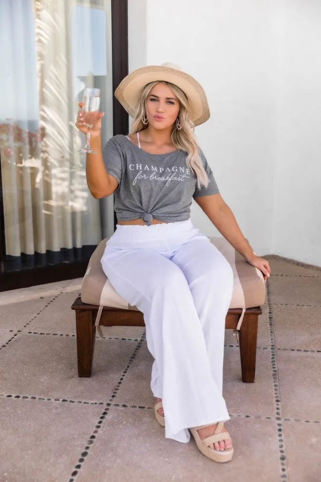 Champagne For Breakfast Grey Slouchy Graphic Tee FINAL SALE sold by Pink Lily product image thumbnail 4