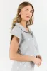 What A Catch Grey Floral Embroidered Half Zip Top SALE sold by Pink Lily