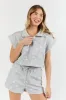 What A Catch Grey Floral Embroidered Half Zip Top SALE sold by Pink Lily