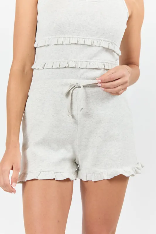 Peaceful Rest Ruffle Knit Shorts FINAL SALE sold by Pink Lily
