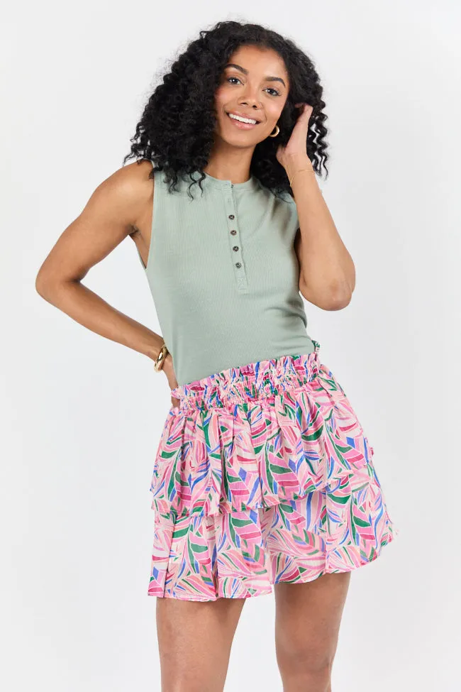 Casual Outting Sage Knit Henley Tank sold by Pink Lily