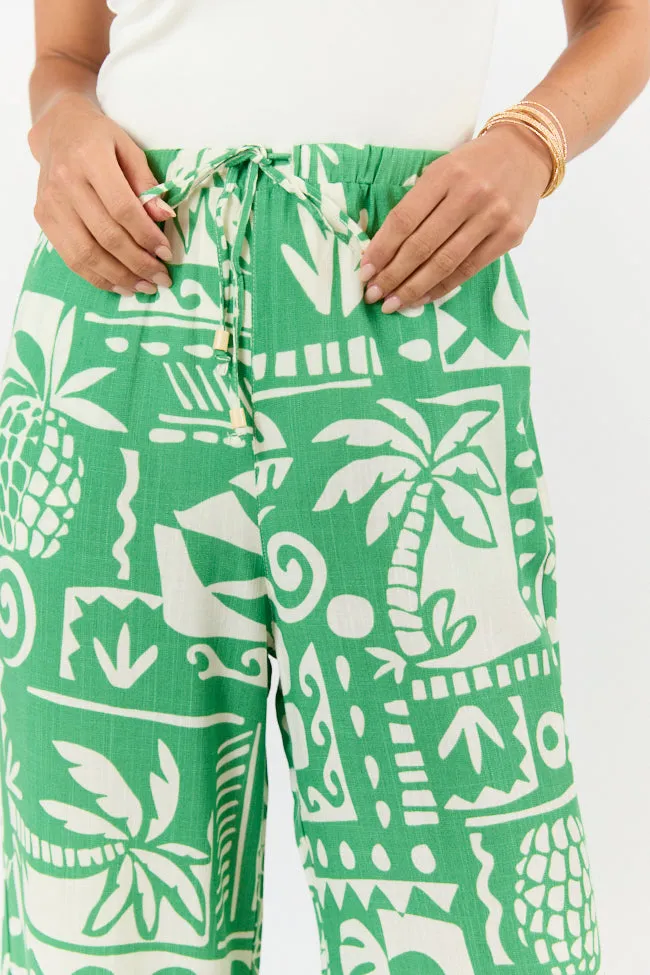 Island Escape Green Printed Pull On Pants FINAL SALE sold by Pink Lily product image thumbnail 3