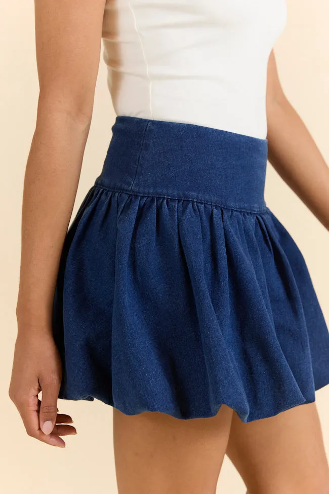 Lowcountry Luxury Dark Wash Bubble Hem Denim Skirt FINAL SALE sold by Pink Lily product image thumbnail 4