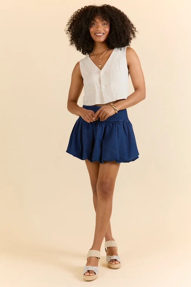 Lowcountry Luxury Dark Wash Bubble Hem Denim Skirt FINAL SALE sold by Pink Lily product image thumbnail 2