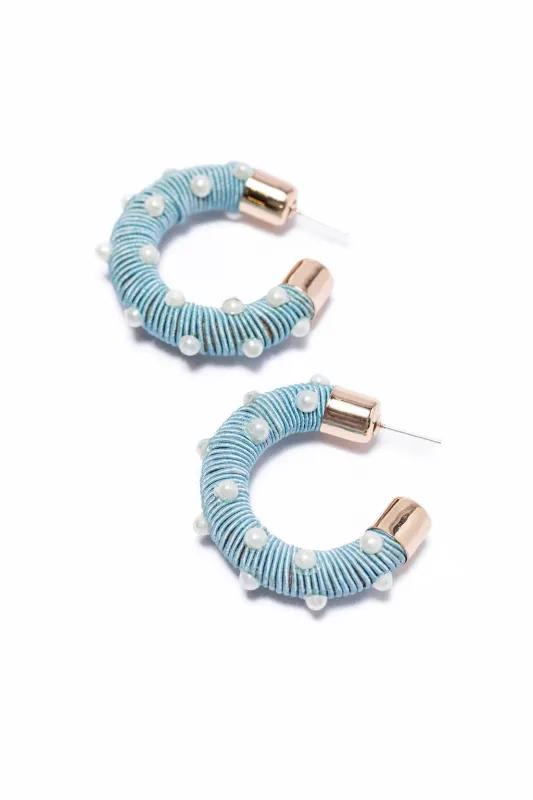 Blue Pearl Hoop Earrings FINAL SALE sold by Pink Lily