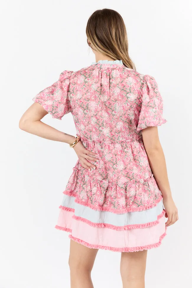 Harbor Hues Coral and Pink Multi Printed Shirt Dress FINAL SALE sold by Pink Lily product image thumbnail 4