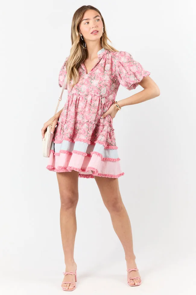 Harbor Hues Coral and Pink Multi Printed Shirt Dress FINAL SALE sold by Pink Lily product image thumbnail 2