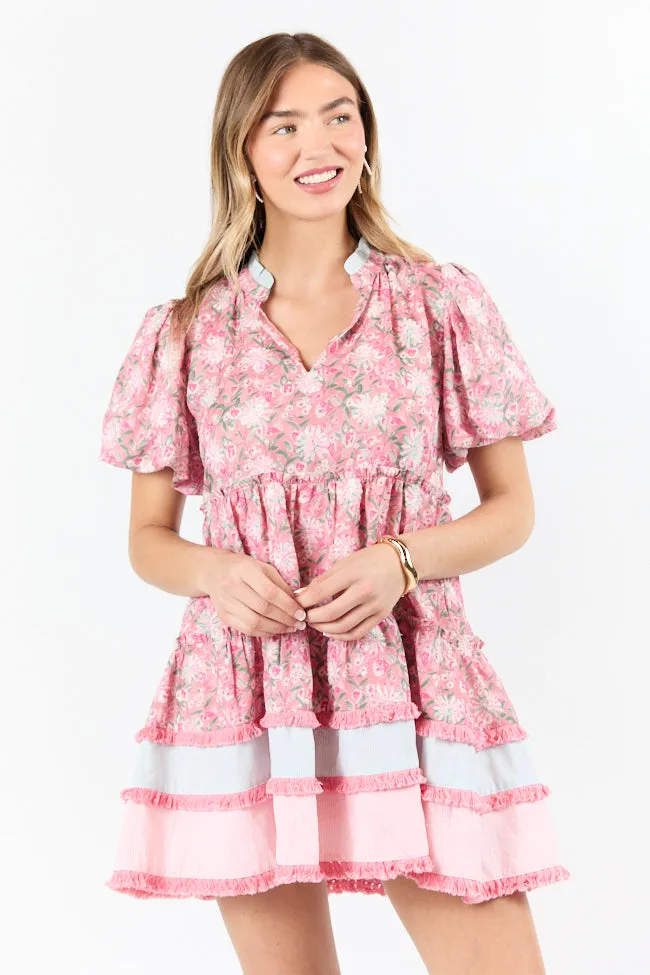 Harbor Hues Coral and Pink Multi Printed Shirt Dress FINAL SALE sold by Pink Lily