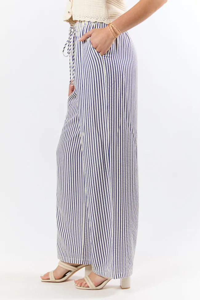 Shoreline Serenity Navy Textured Stripe Pull On Pants sold by Pink Lily product image thumbnail 5