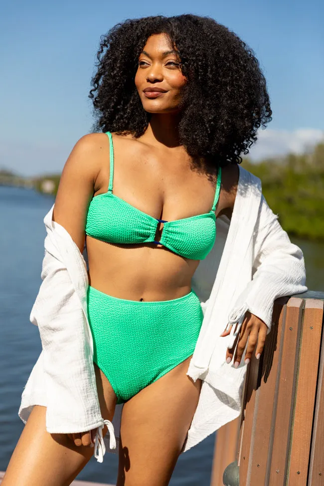 Crystal Clear Green Textured Bikini Top FINAL SALE sold by Pink Lily