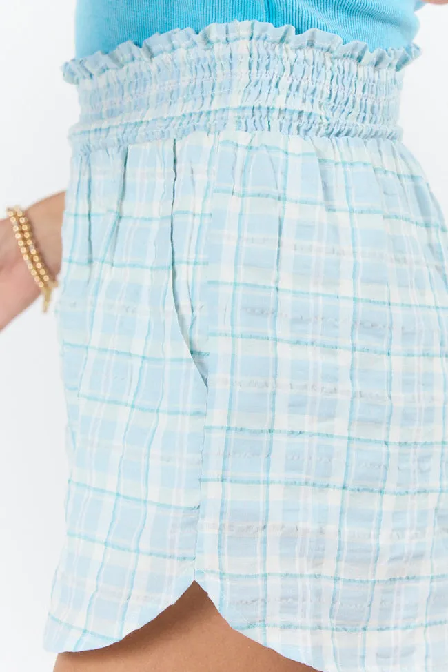 Fresh Air Blue Pull On Plaid Shorts FINAL SALE sold by Pink Lily product image thumbnail 3