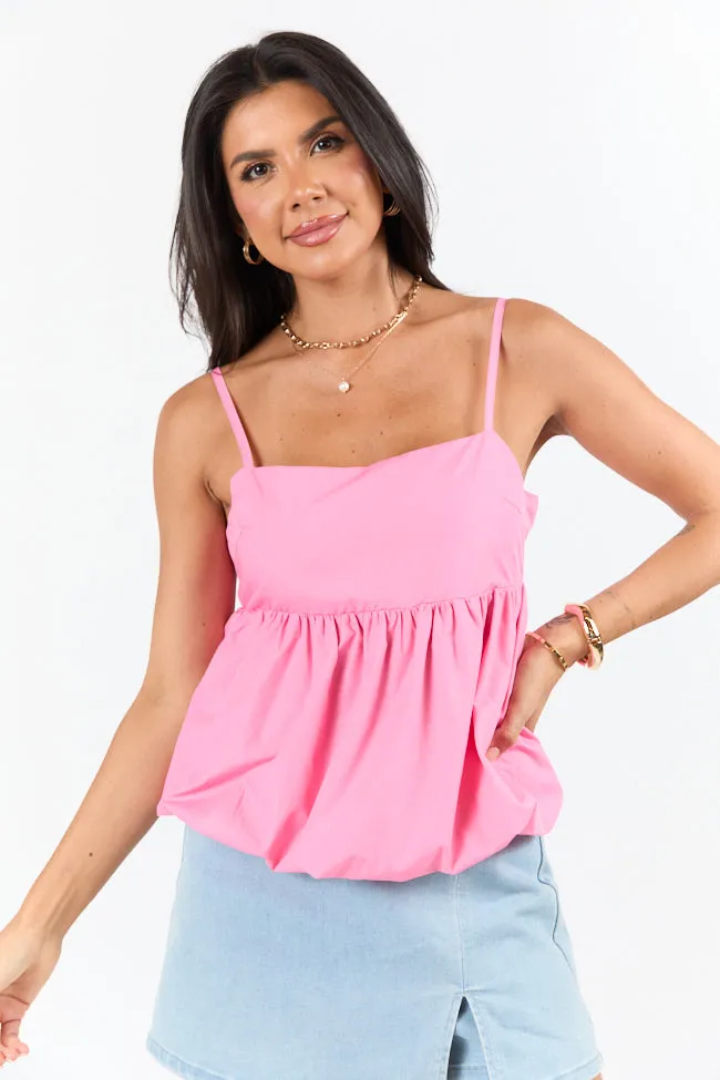 Pinky Promise Pink Bubble Hem Tank FINAL SALE sold by Pink Lily