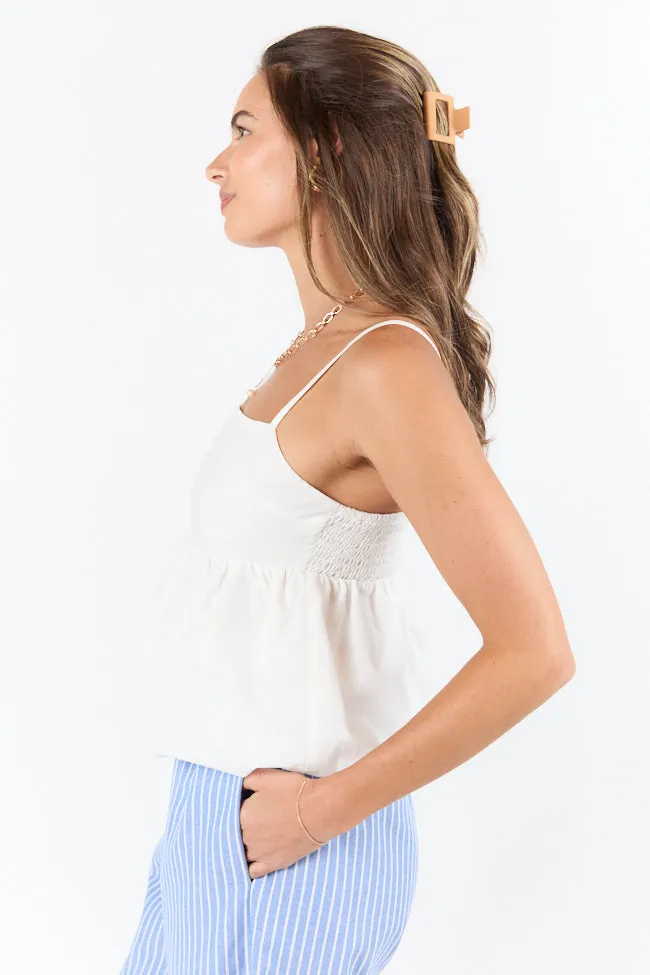 Pinky Promise Ivory Bubble Hem Tank FINAL SALE sold by Pink Lily product image thumbnail 5