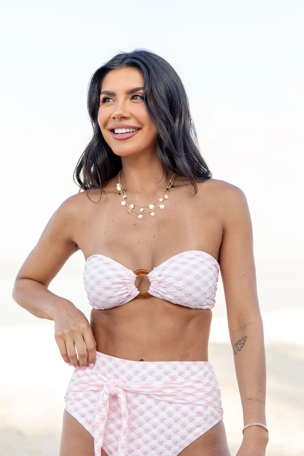 Golden Isle Pink Textured Ring Bikini Top sold by Pink Lily product image thumbnail 4