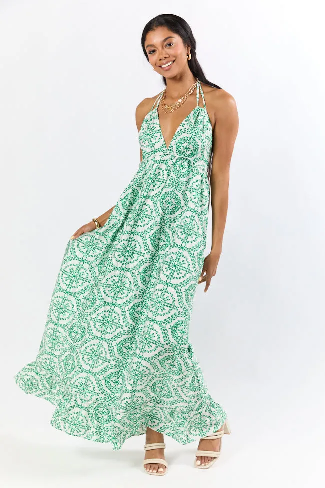 Charleston Charm Green and Ivory Printed Maxi Dress FINAL SALE sold by Pink Lily product image thumbnail 2