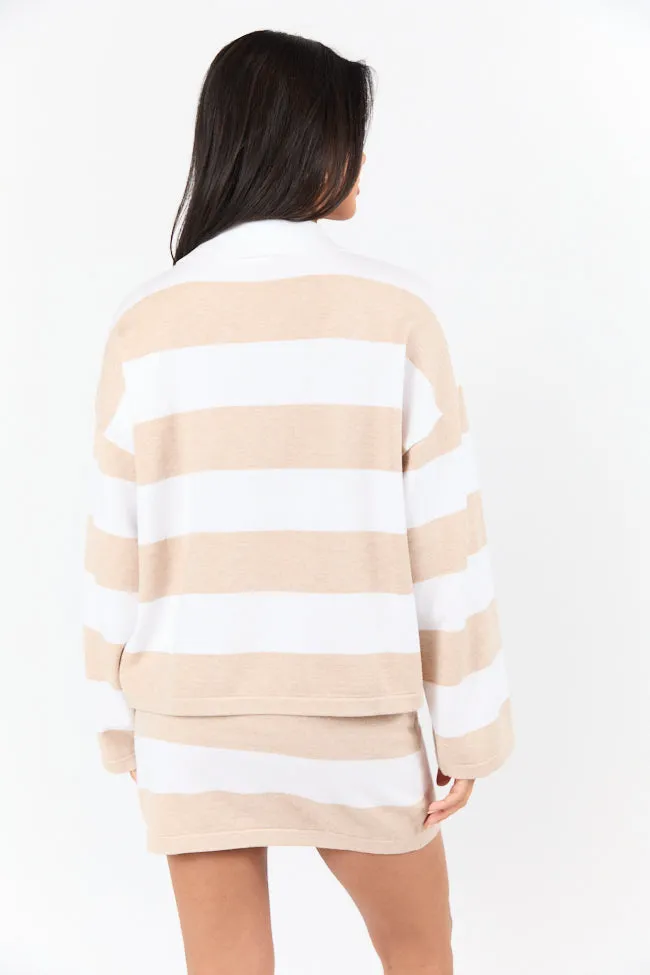 Seeing Double Neutral Striped Long Sleeve Sweater FINAL SALE sold by Pink Lily product image thumbnail 5