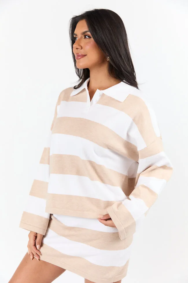 Seeing Double Neutral Striped Long Sleeve Sweater FINAL SALE sold by Pink Lily product image thumbnail 4