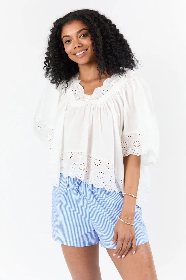 Never Leave Navy Striped Drawstring Shorts sold by Pink Lily product image thumbnail 3