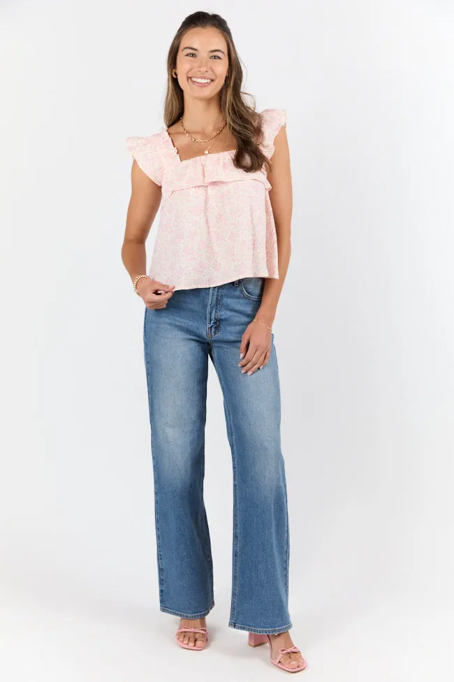 Island Beauty Ivory and Pink Floral Print Gauze Tank FINAL SALE sold by Pink Lily product image thumbnail 2