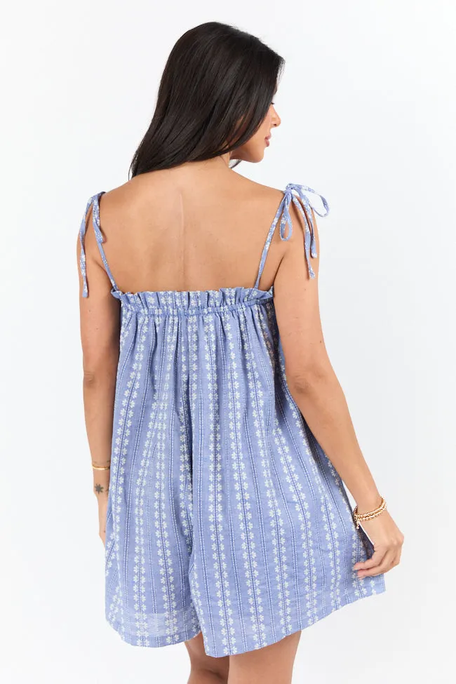 Following Along Blue Chambray Print Romper FINAL SALE sold by Pink Lily product image thumbnail 4