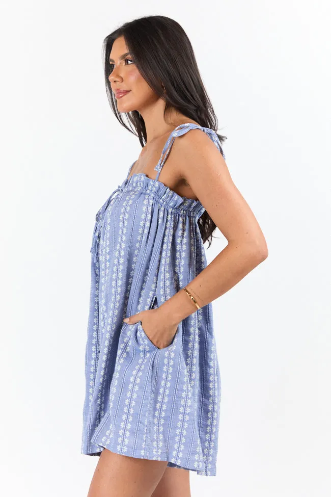 Following Along Blue Chambray Print Romper FINAL SALE sold by Pink Lily product image thumbnail 5