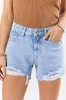 Nights Abroad Light Wash Distressed Denim Shorts SALE sold by Pink Lily