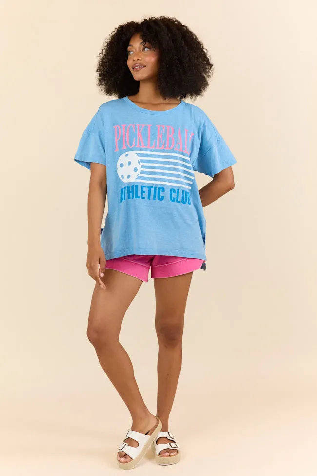 Pickleball Athletic Club Blue Spilt Hem Graphic Tee sold by Pink Lily product image thumbnail 4