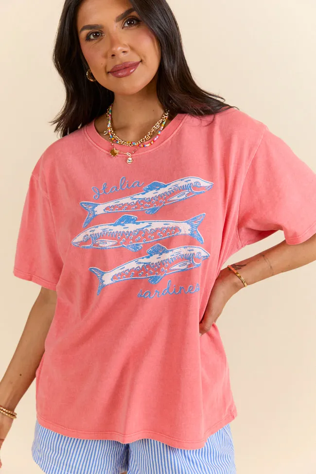 Italia Sardines Coral Graphic Tee sold by Pink Lily product image thumbnail 5