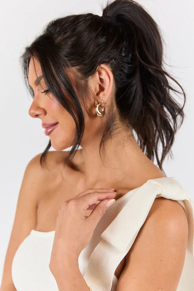 Count Me In Ivory One Shoulder Bow Detail Sweater Tank FINAL SALE sold by Pink Lily product image thumbnail 2