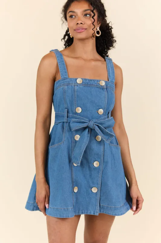 Bless Your Heart Button Denim Dress SALE sold by Pink Lily
