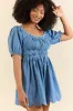 Stockyard Stroll Denim Romper sold by Pink Lily