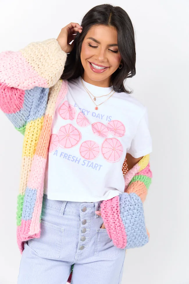 Every Day Is A Fresh Start White Women's Boxy Graphic Tee sold by Pink Lily product image thumbnail 4