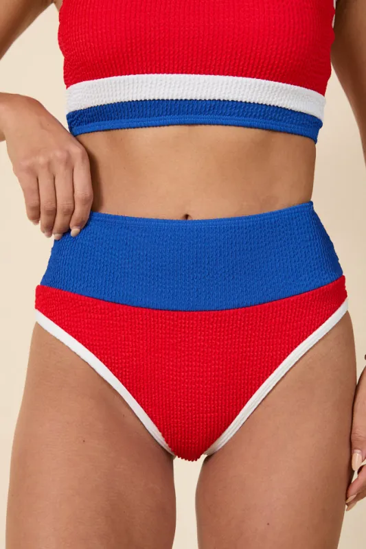 Do Not Disturb Red, White, and Blue Bikini Bottoms FINAL SALE sold by Pink Lily