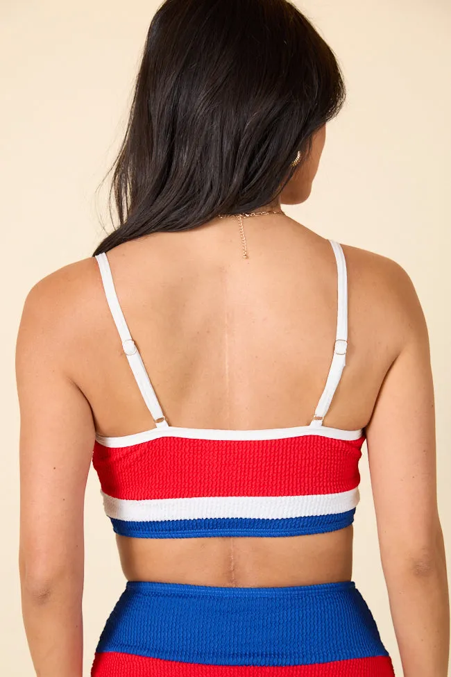 Do Not Disturb Red, White, and Blue Bikini Top FINAL SALE sold by Pink Lily product image thumbnail 4