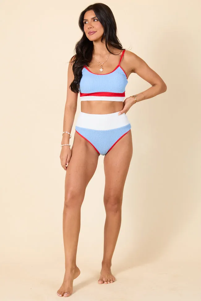 Do Not Disturb Red, White, and Light Blue Bikini Bottoms FINAL SALE sold by Pink Lily product image thumbnail 2