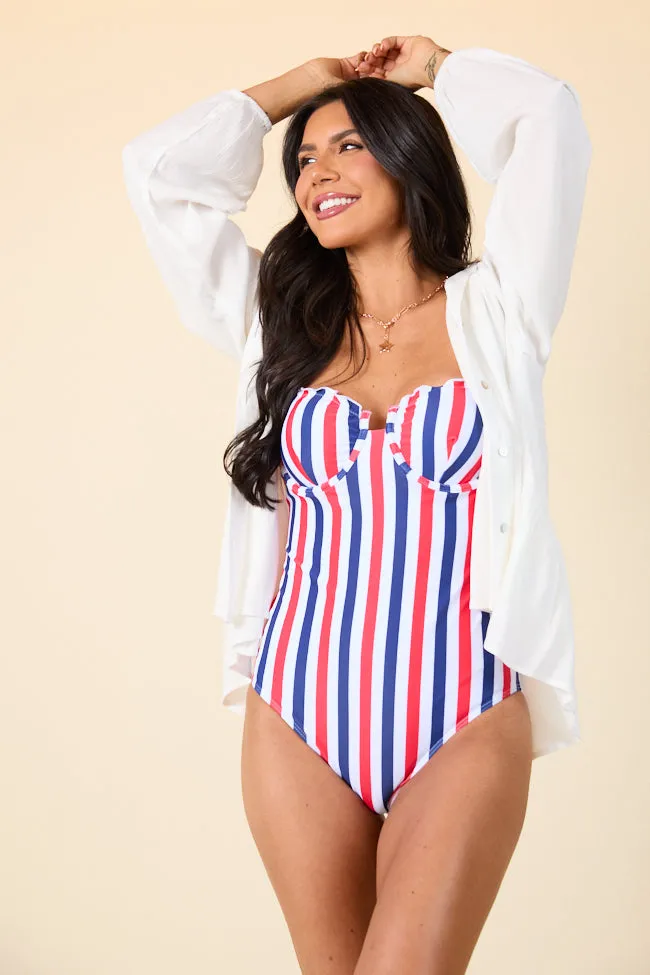 All American Splash Red, White, and Blue One Piece Swimsuit FINAL SALE sold by Pink Lily product image thumbnail 2