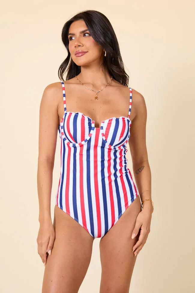 All American Splash Red, White, and Blue One Piece Swimsuit FINAL SALE sold by Pink Lily product image thumbnail 3