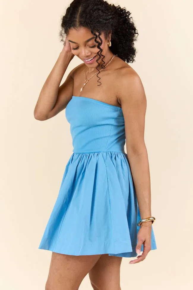 Ready By Noon Blue Strapless Fit and Flare Dress SALE sold by Pink Lily product image thumbnail 3