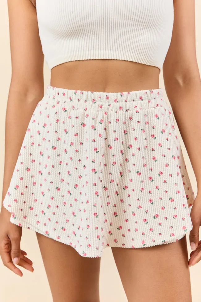 Just Focus Ivory Florette Skort sold by Pink Lily