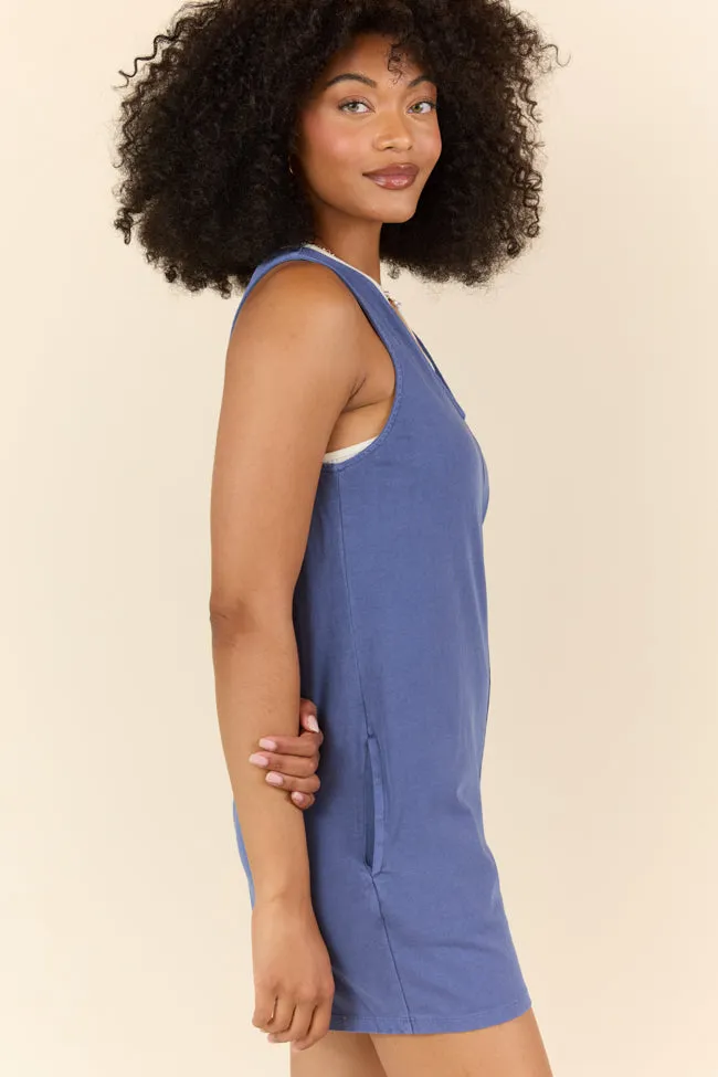 Play It Off Dusty Indigo Knit Tank Top Romper FINAL SALE sold by Pink Lily product image thumbnail 4