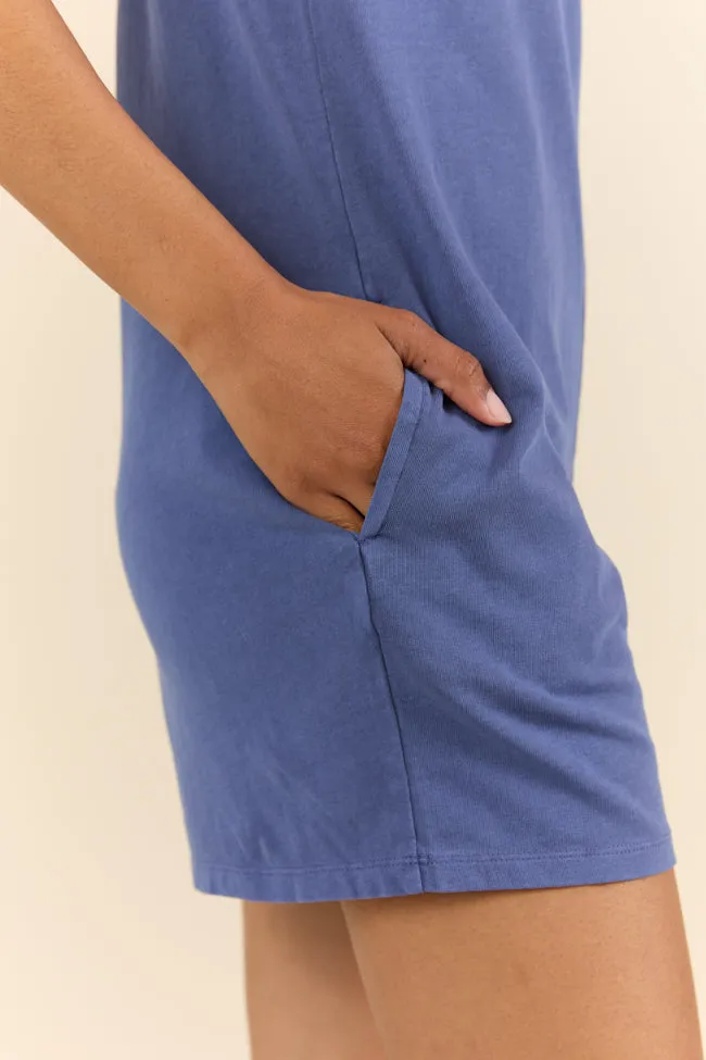 Play It Off Dusty Indigo Knit Tank Top Romper FINAL SALE sold by Pink Lily product image thumbnail 3