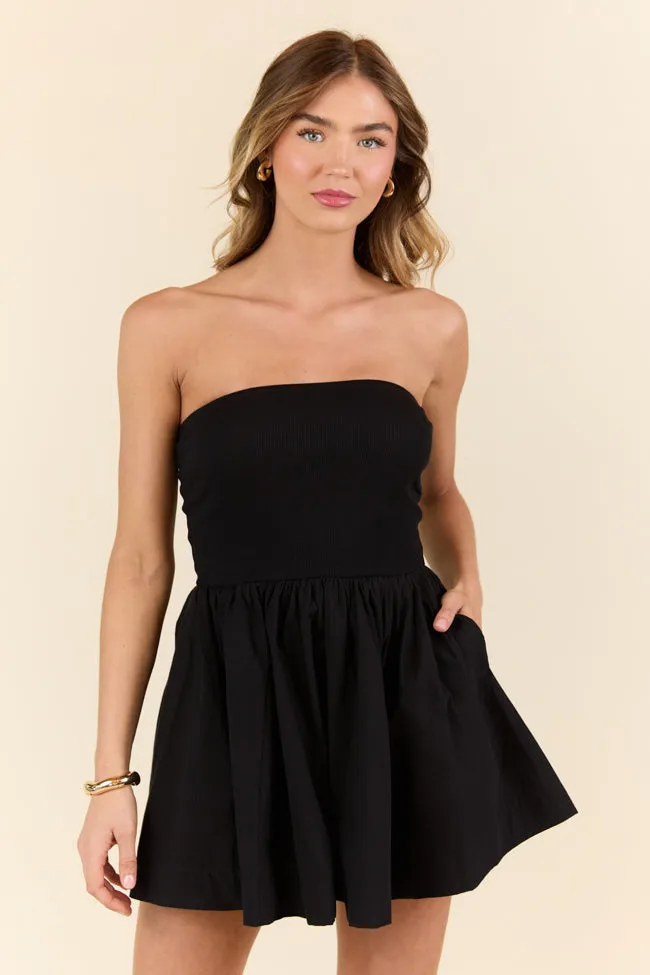 Ready By Noon Black Strapless Fit and Flare Dress FINAL SALE sold by Pink Lily product image thumbnail 3