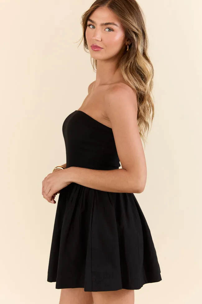 Ready By Noon Black Strapless Fit and Flare Dress FINAL SALE sold by Pink Lily product image thumbnail 4