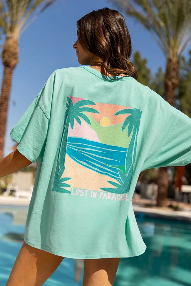 Lost In Paradise Mint Graphic Tee sold by Pink Lily