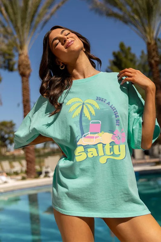 Just A Little Bit Salty Mint Graphic Tee sold by Pink Lily