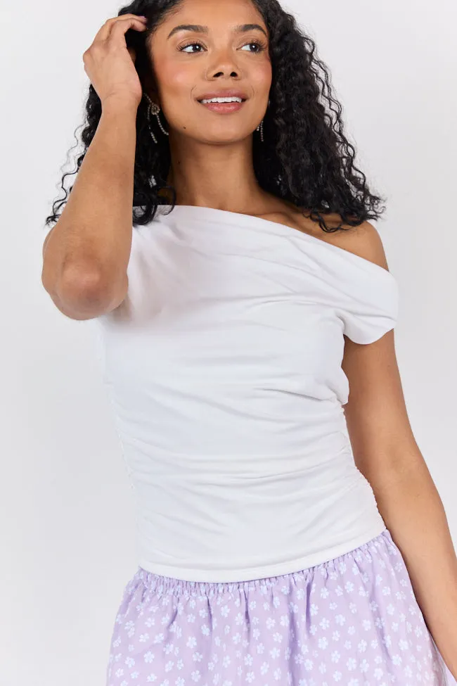 Off Topic Cream Ruched Off The Shoulder Knit Top FINAL SALE sold by Pink Lily product image thumbnail 2