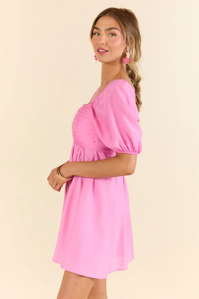 Take Your Time Pink Pleated Short Sleeve Mini Dress FINAL SALE sold by Pink Lily product image thumbnail 5