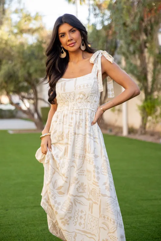 Natural Beauty Printed Maxi Dress FINAL SALE made by Blu Pepper