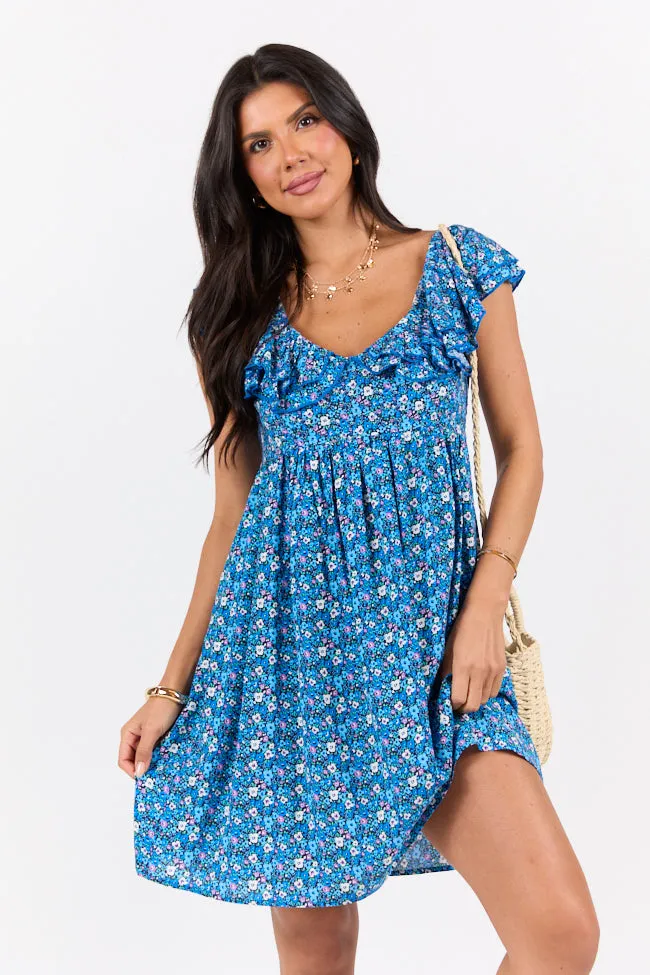 Blooming Blues Floral Mini Dress FINAL SALE sold by Pink Lily
